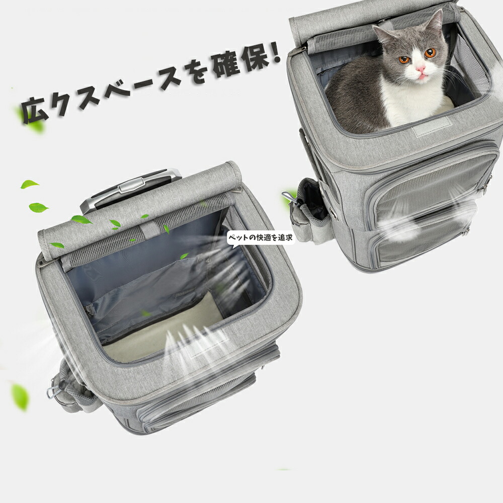 楽天市場】ペットカート 多頭飼い リュックバッグ ペットキャリー 2層