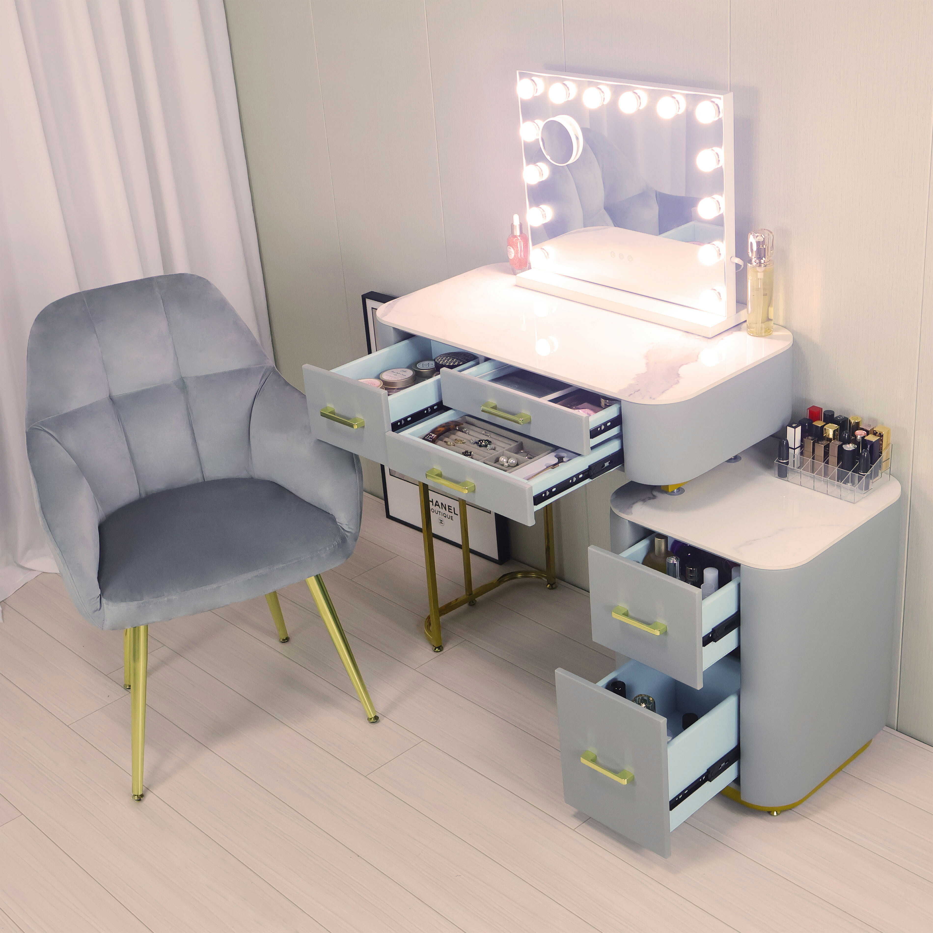 楽天市場】期間クーポン実施中 化粧台 ドレッサー おしゃれ 女優ミラー