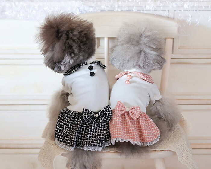 楽天市場】【犬の服】リボンツイードワンピース : 鎌倉DOG2号店