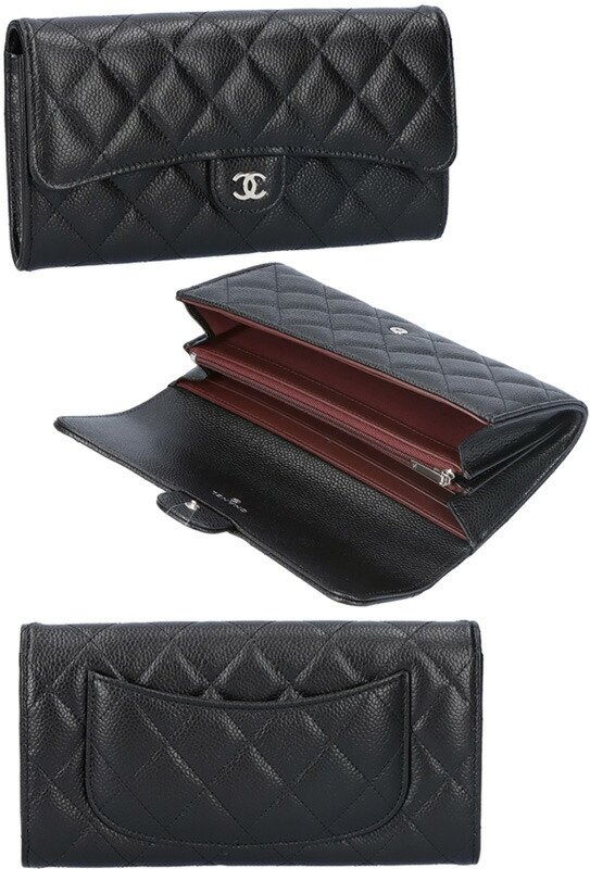 楽天市場】CHANEL シャネル小銭入れ付き二つ折り長財布マトラッセ