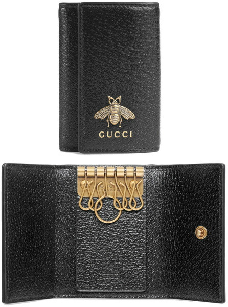 極美品☆GUCCI グッチ ブラック レザー キーケース 6連 Gロゴ 箱付き