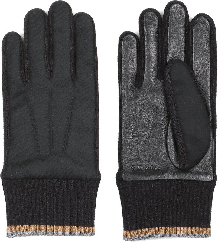 未使用品 ポールスミス 手袋 羊革 ライニング カシミヤ 黒 未使用品