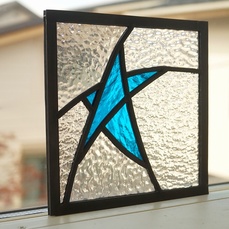 楽天市場】ステンドグラス パネル 住宅用 ブルーの星 3種のクリア 18cm