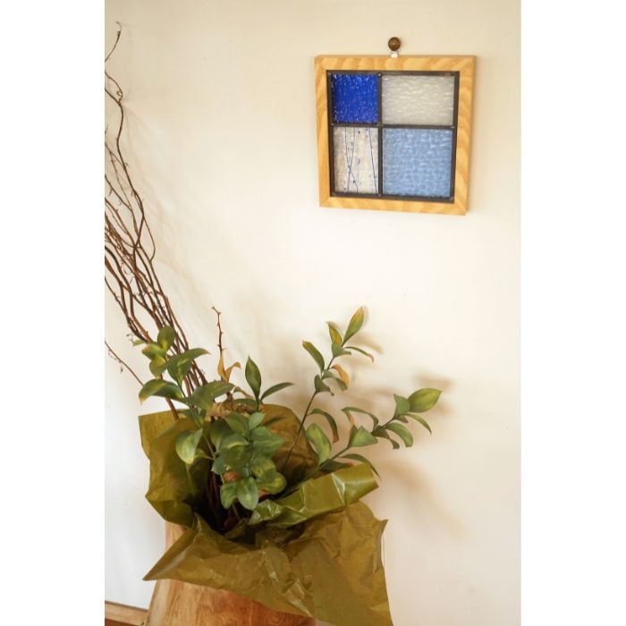 ステンドグラスパネル住宅用ホワイトオーム(1456)篠浦 楽天市場