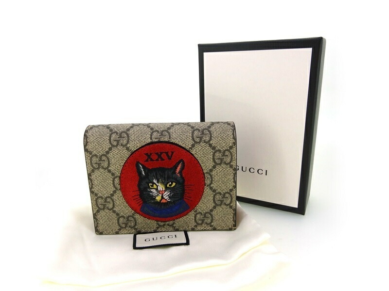 楽天市場】GUCCI【グッチ】ミスティックキャット 二つ折財布 GG