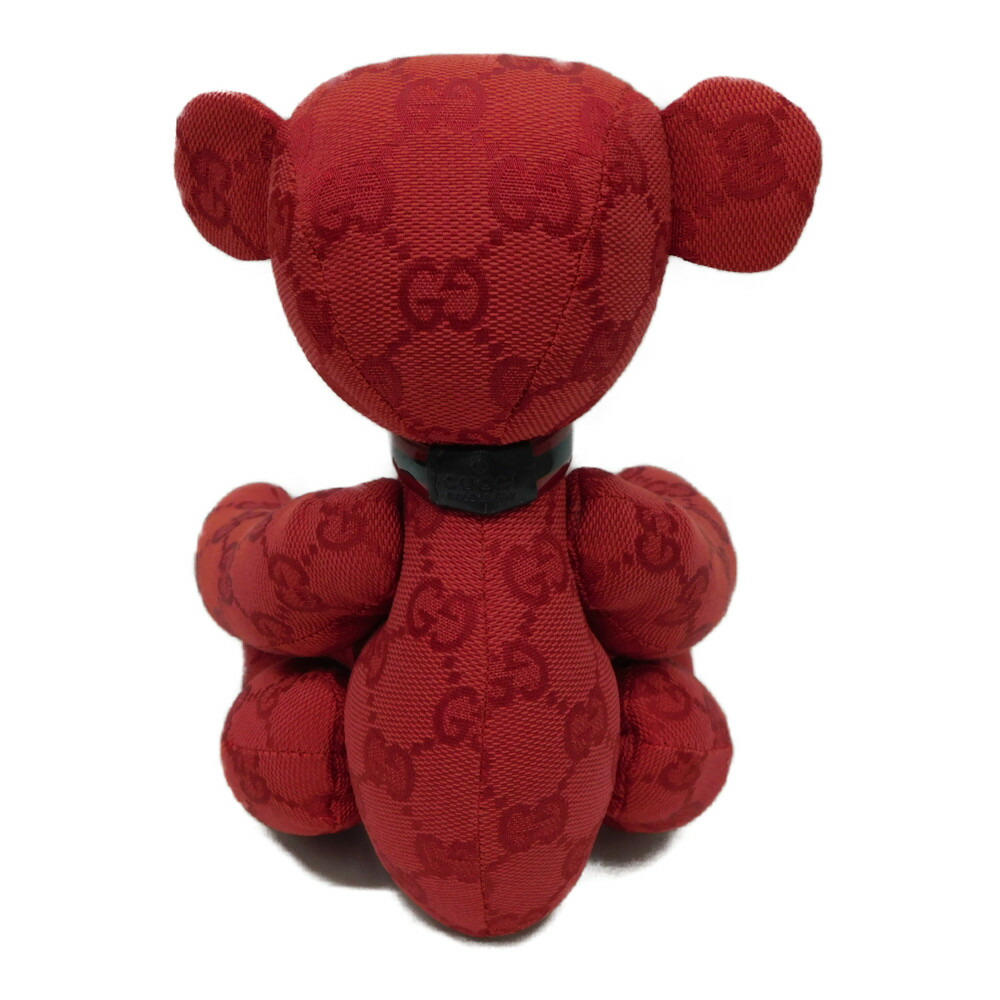 GUCCI テディベア ぬいぐるみ グッチ GG柄 クマ くま GG 赤 レッド