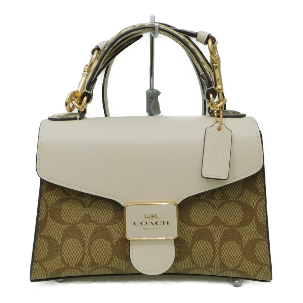 COACH ティーローズ ショルダーストラップ ベルト ホワイト フラワー