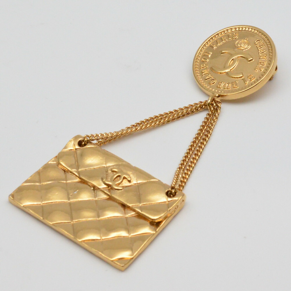 箱・袋付き】美品 CHANEL シャネル ゴールドブローチ アクセサリー