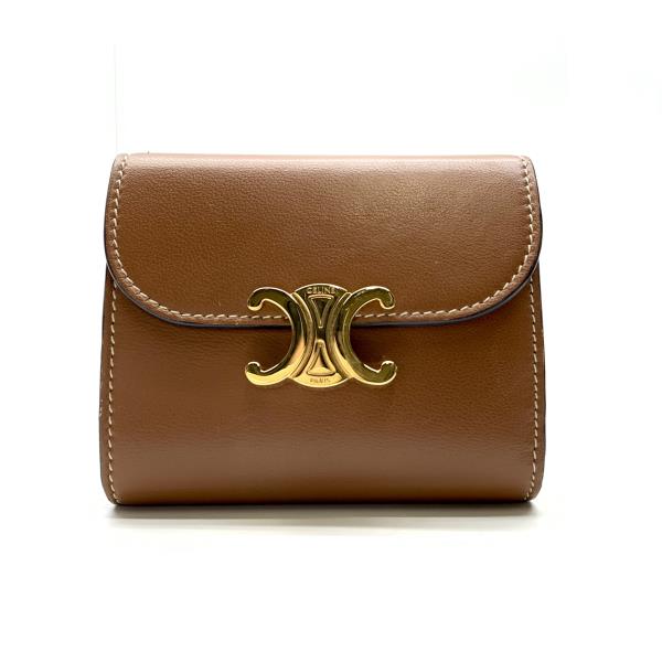 楽天市場】CELINE セリーヌ スモール トリオンフ ウォレット ブラウン