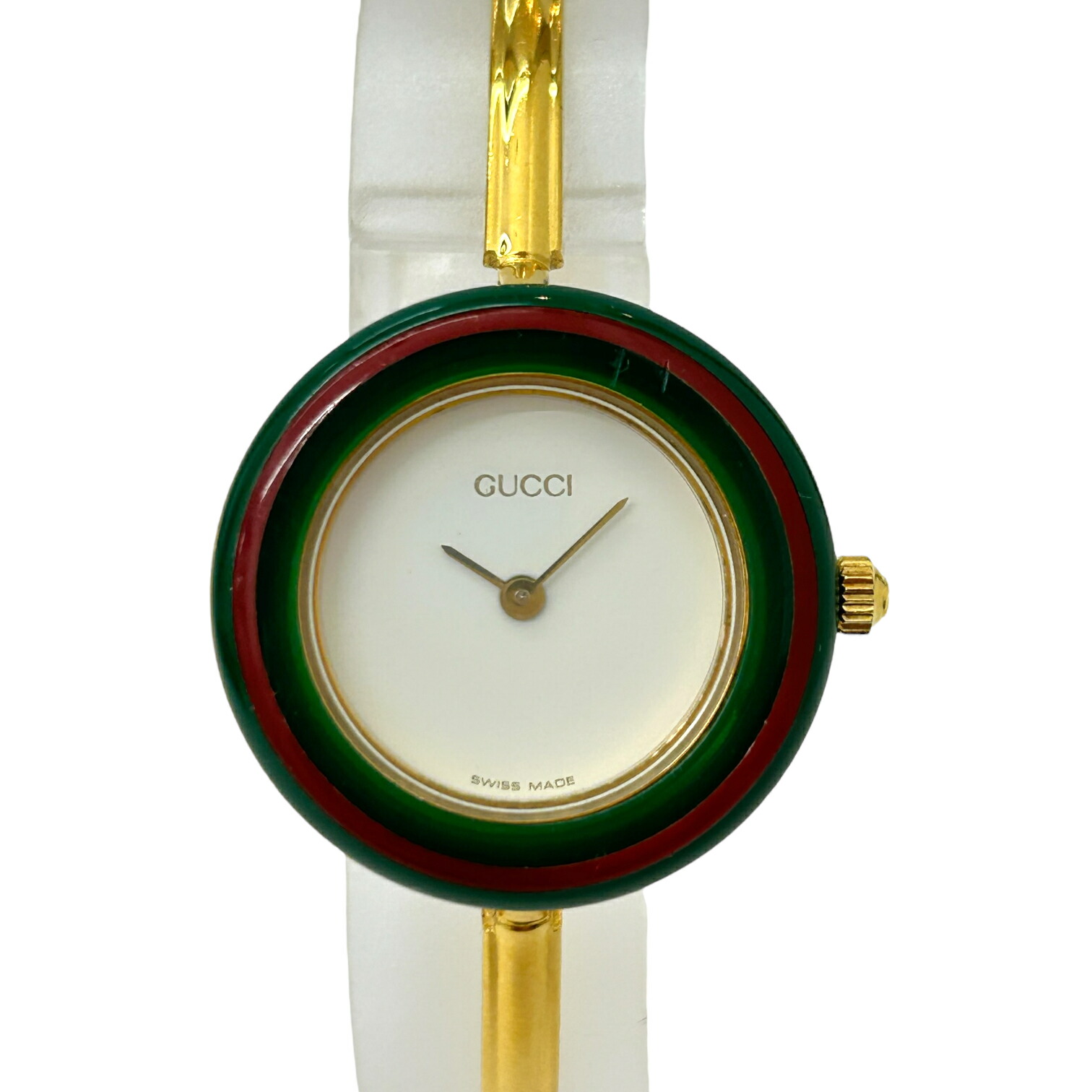 GUCCI ゴールドチェーン時計 交換ベゼル付き GUCCI ゴールドチェーン