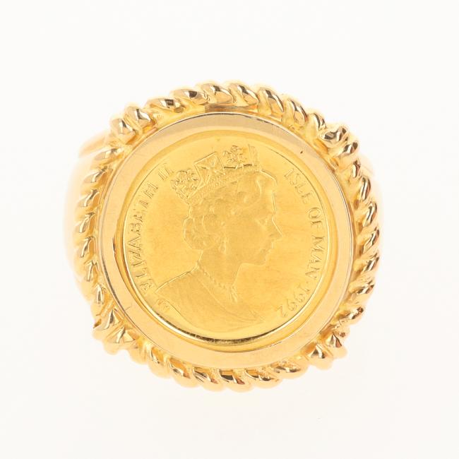 楽天市場】K24/K18 マン島キャット1/25ozコイン付リング ISLE OF MAN