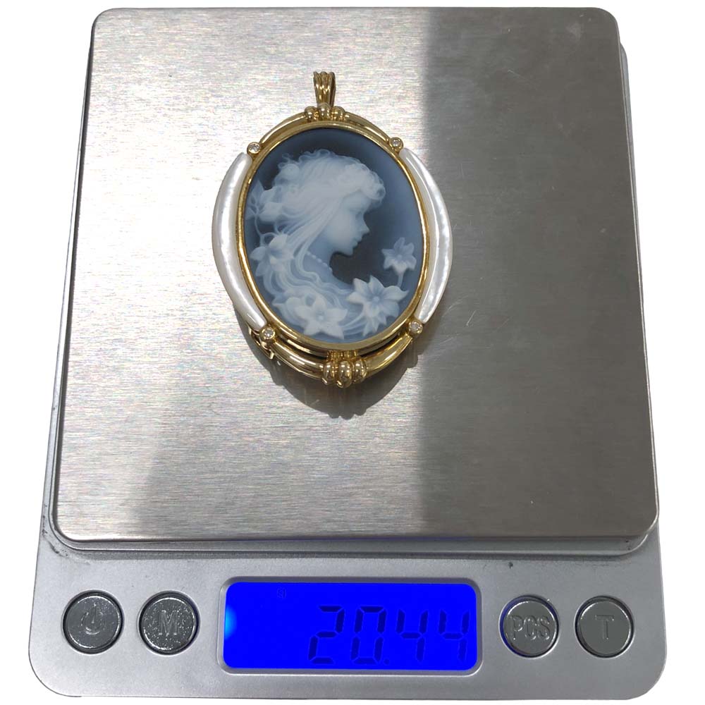 楽天市場】［南店］【美品】 K18 カメオ ブローチ 兼 ペンダントトップ