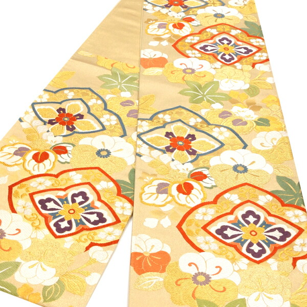 SO-619 袋帯 六通 正絹 花車 唐織 高級 特選 金糸