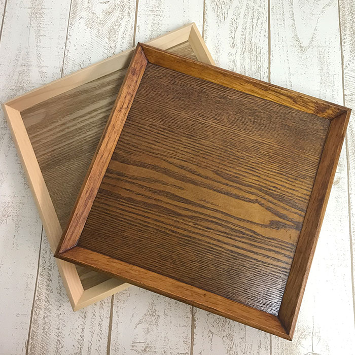 讃岐盆 超美品 木製彫刻模様入り 正方形 お盆 トレー5枚セット 讃岐