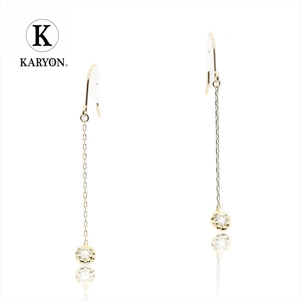 O*u様 AHKAHティアペルスタッドピアス K18 YG ルーシュダイヤモンド