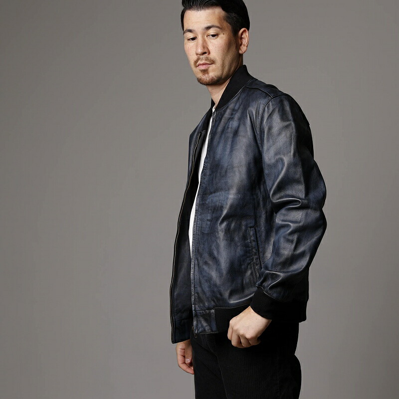 イタリア製 MA-1 typeレザージャケット ARMANIと同ファクトリー生産