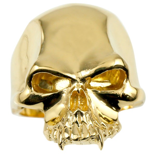 楽天市場】18金 リング イエローゴールドk18 指輪 メンズ スカル