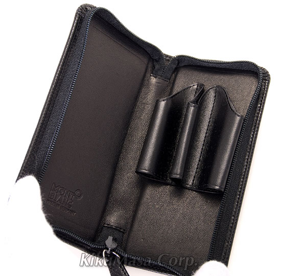 MONTBLANC（モンブラン）本革 ペンケース 3本差 ブラック