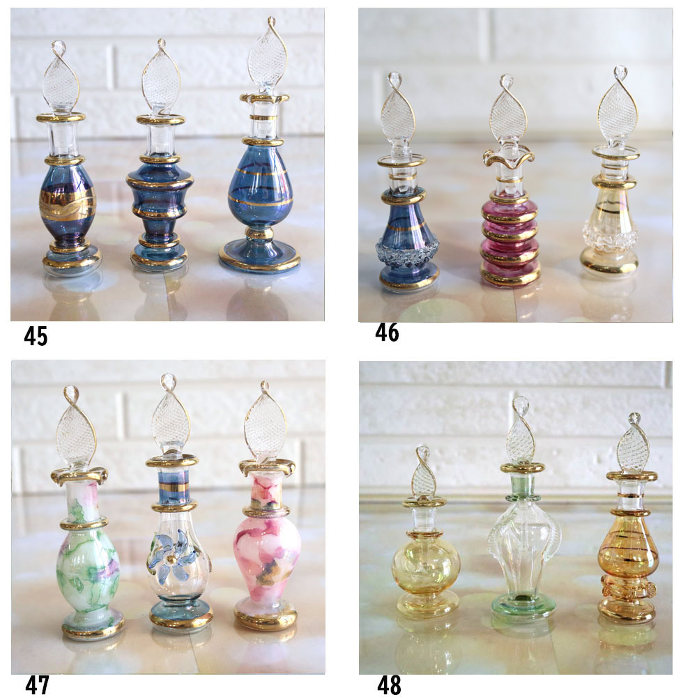 エジプト 香水瓶 ガラスボトル ガラス工芸 アートグラス 合計9本セット