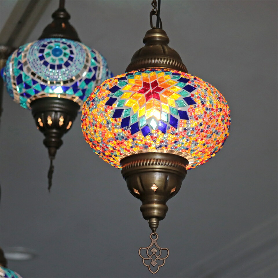 楽天市場】トルコランプ モザイクランプ ペンダントランプ 直径16cm