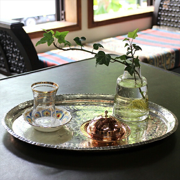 楽天市場】トルコ製・バクル（銅製品）のお盆・楕円形38×28cmTurkish