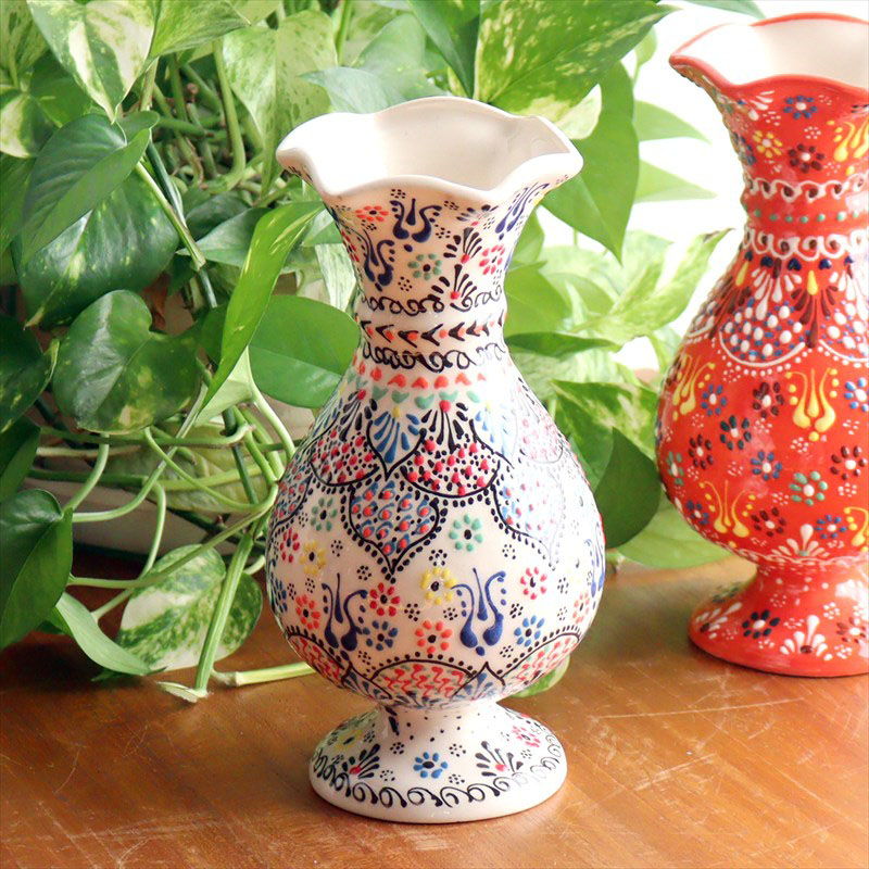 楽天市場】【15%OFFクーポン対象】トルコ陶器 花瓶 チューリップ型 M