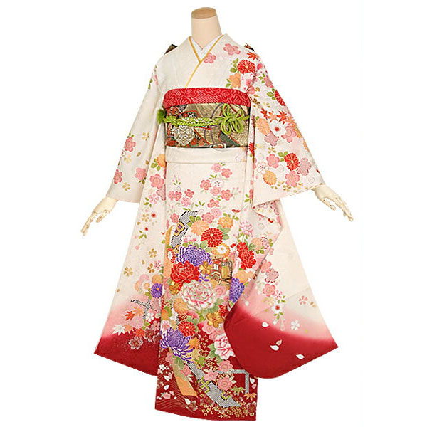 KP1767 振袖 身丈146cm 正絹 着物 成人式