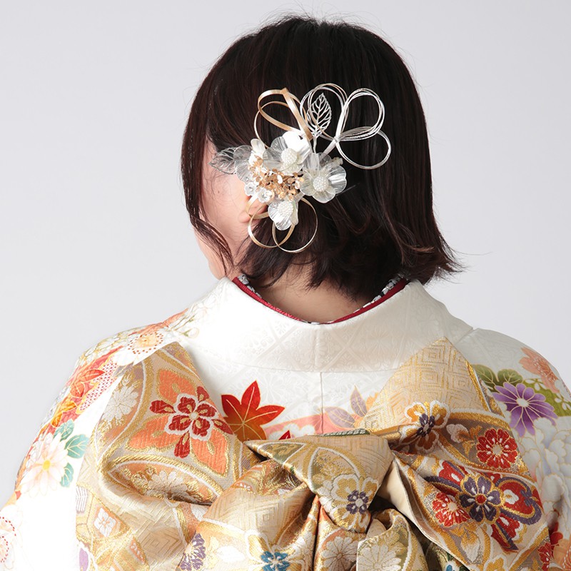 楽天市場】【成人式 振袖 レンタル】RS1537 正絹 白 熨斗に牡丹紅葉