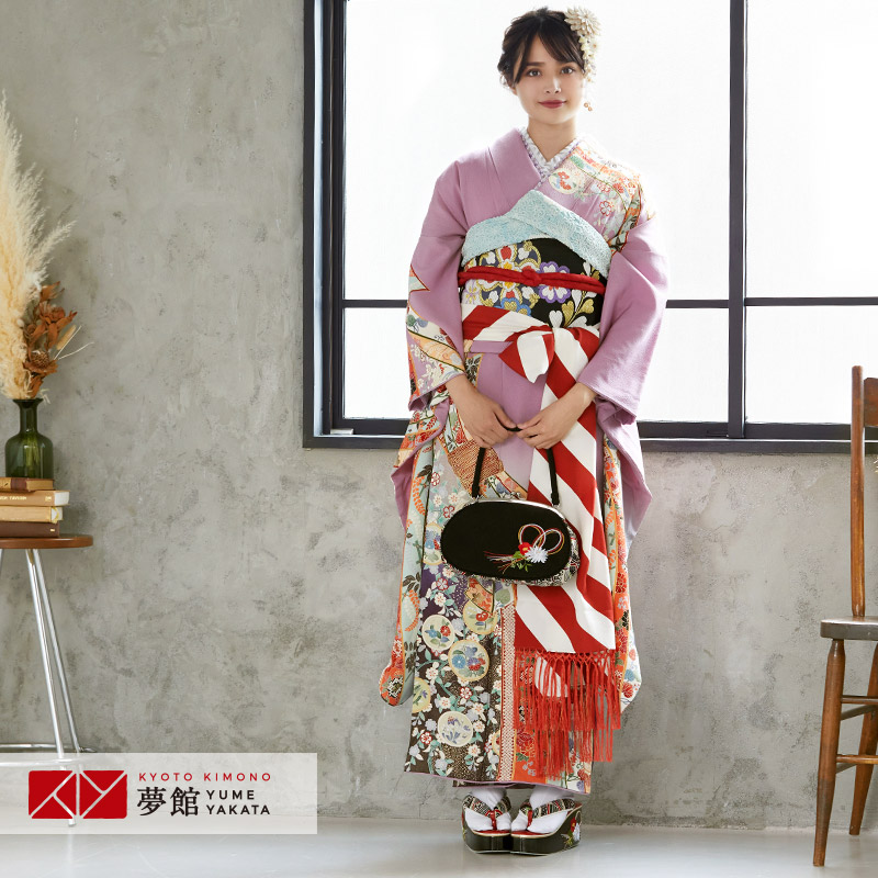 楽天市場】成人式早割クーポン10％オフ【振袖 レンタル】RS676 正絹 藤