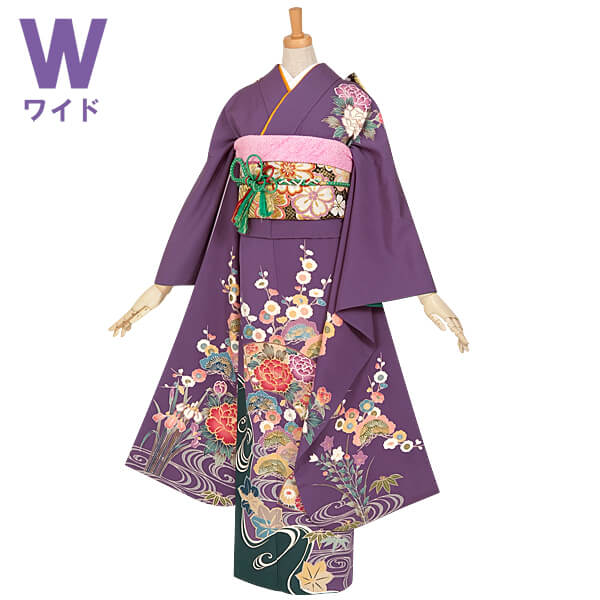 楽天市場】【成人式 振袖 レンタル】RS789 正絹 紫 松竹梅と観世水フル