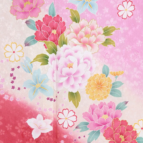 楽天市場】【成人式 振袖 レンタル】RS894 正絹 ピンク ハート牡丹フル