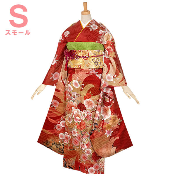 楽天市場】成人式早割クーポン10％オフ【振袖 レンタル】RS823 正絹 赤
