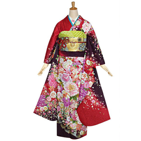 楽天市場】成人式早割クーポン10％オフ【振袖 レンタル】RS999 正絹 赤