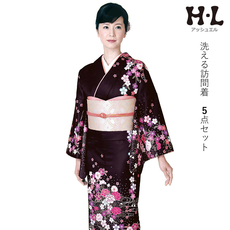 訪問着 袋帯 正絹 2点セット 灰桜