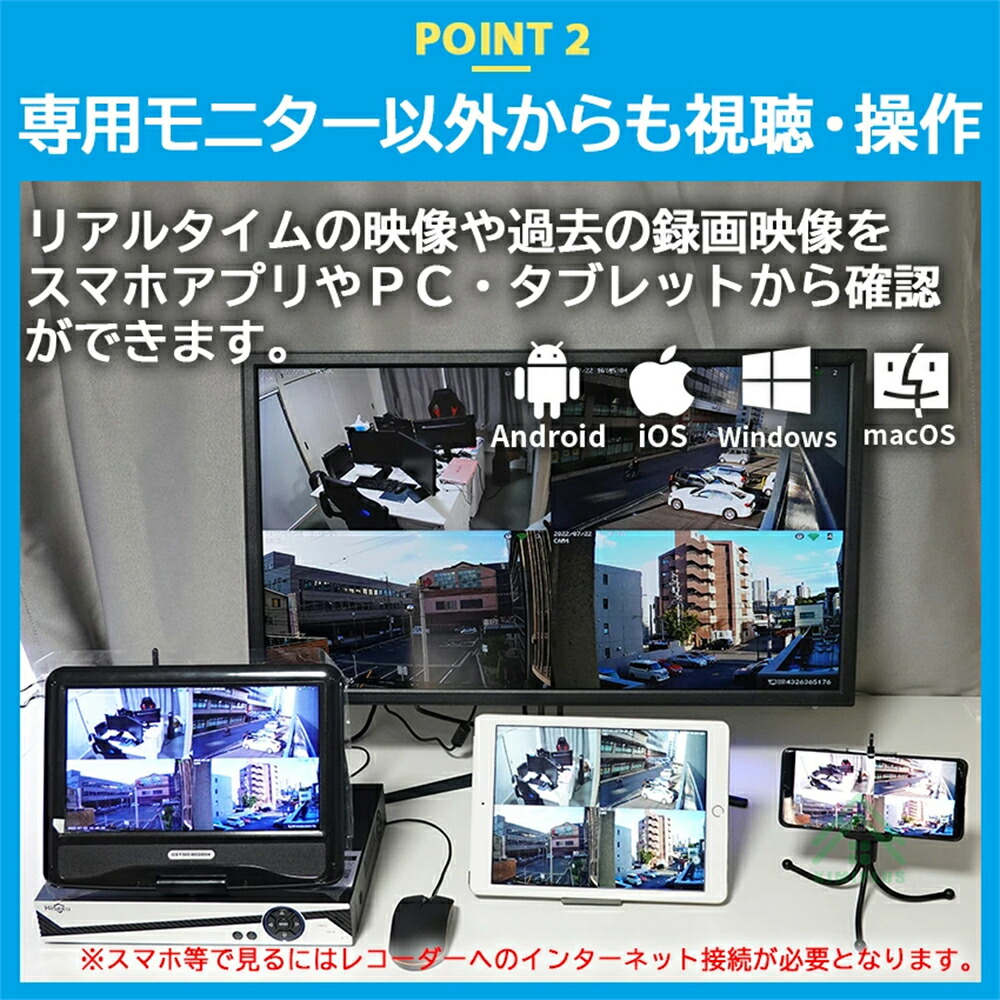 楽天市場】Hiseeu ワイヤレス 防犯カメラ セット ワイヤレス 防犯