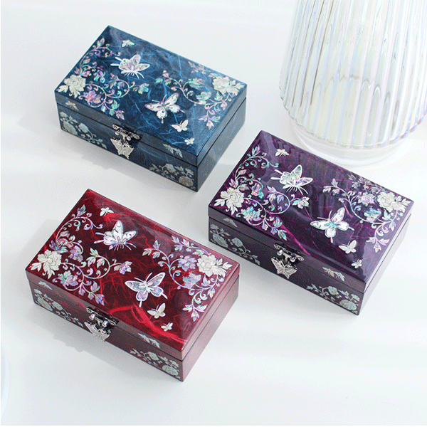 ◇ 【未使用】韓国伝統工芸 螺鈿細工 ジュエリーボックス 小物入れ