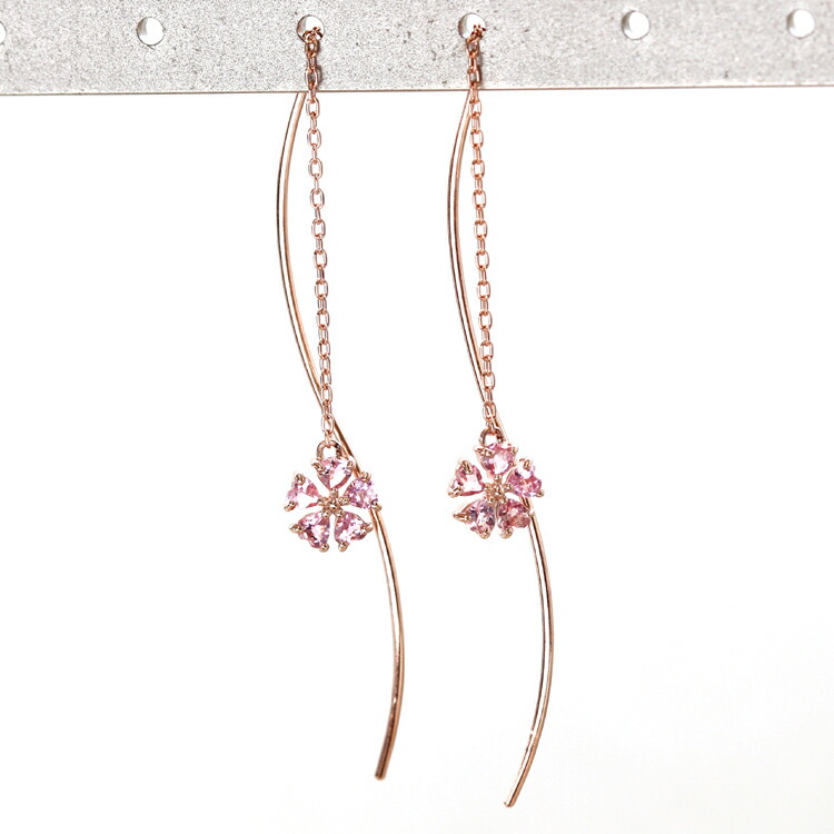 楽天市場】【最短当日出荷】桜モチーフ 天然石 K18 ピンクゴールド