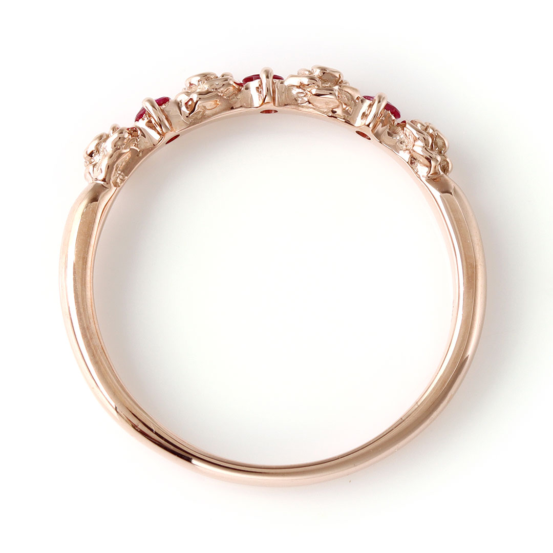 楽天市場】薔薇モチーフ ルビー K18 K10 カラーゴールド ハーフ