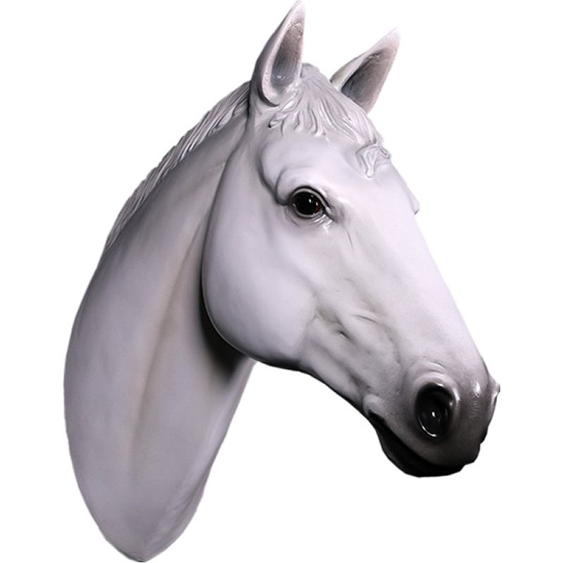楽天市場】実物大 動物 オブジェ 馬の頭部・白馬 インテリア イベント