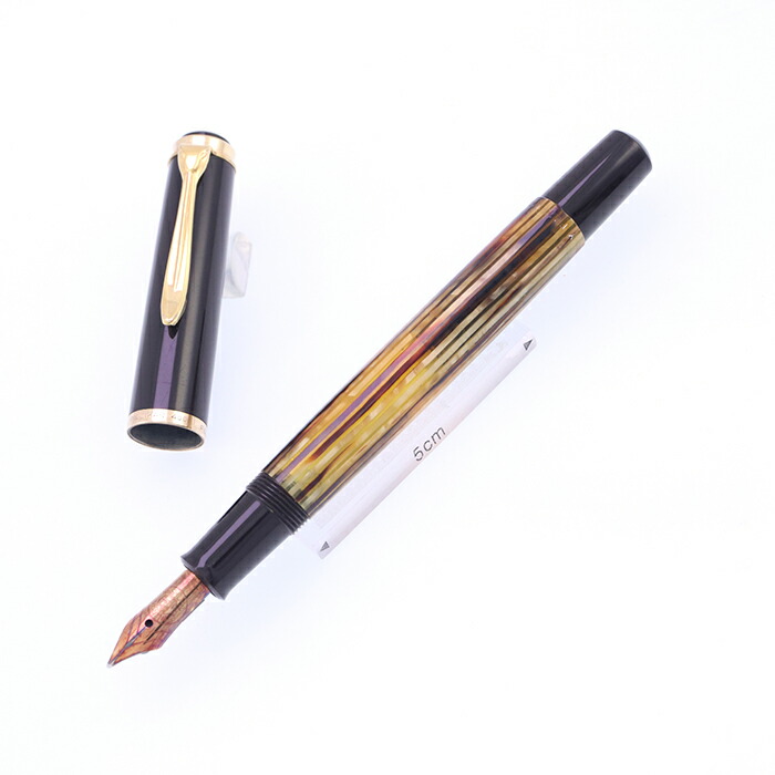 ペリカン万年筆400ヴィンテージ14金 茶縞