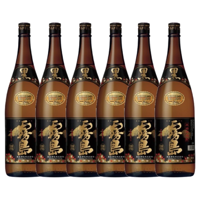 黒霧島 芋焼酎 25度 1.8L (1800ml) パック 6本入 1ケース」の