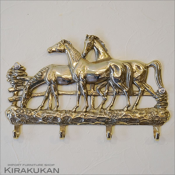 楽天市場】壁掛け インテリア イタリア製 真鍮 ブラス製 キーフック4連