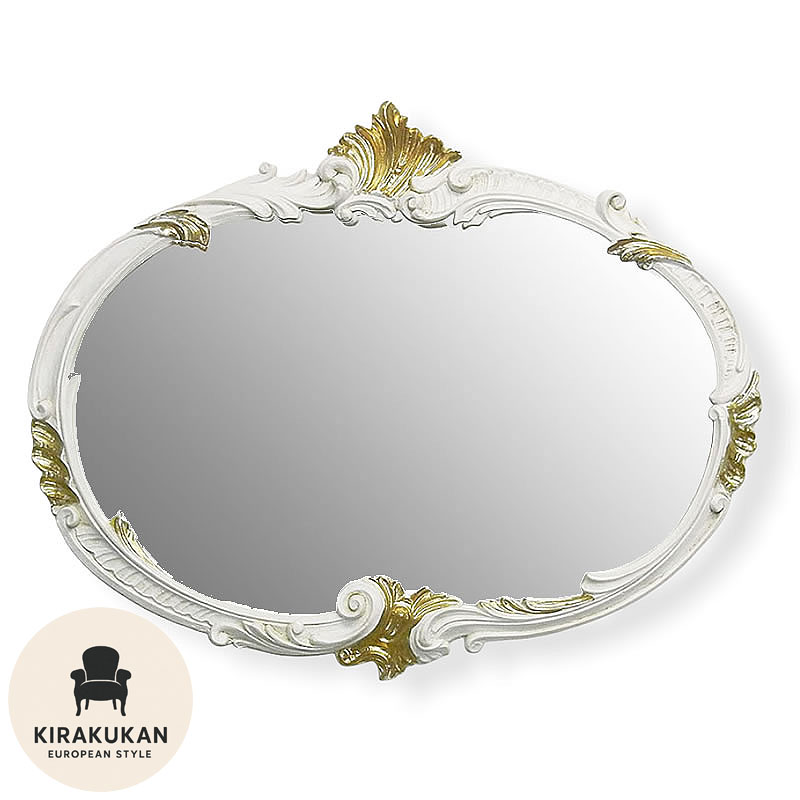 楽天市場】鏡 壁掛け アンティーク イタリア製 鏡 ミラー オーバル