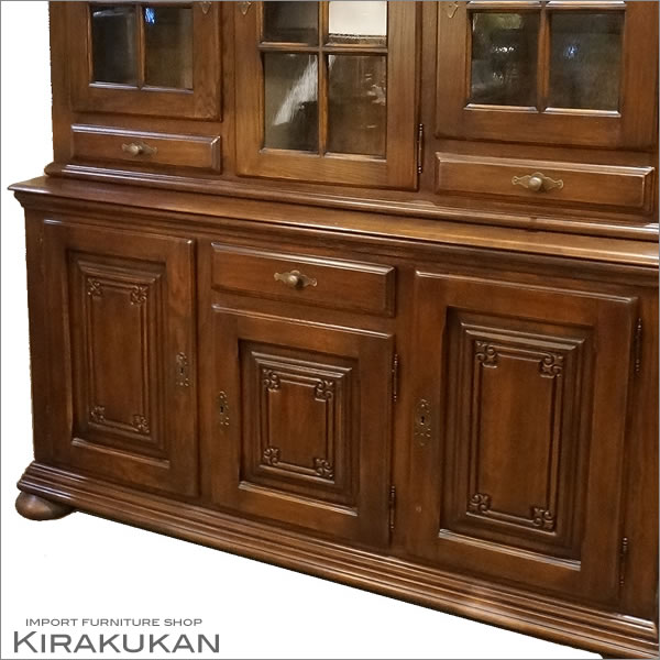 楽天市場】輸入家具 オランダ家具 グランドキャビネット 食器棚 オーク