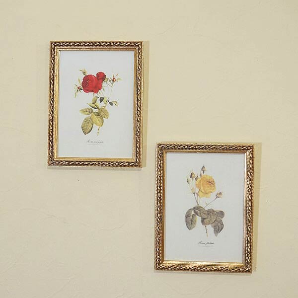 楽天市場】イタリア製 薔薇額絵 ゴールド枠 アクリル板 お得な2枚