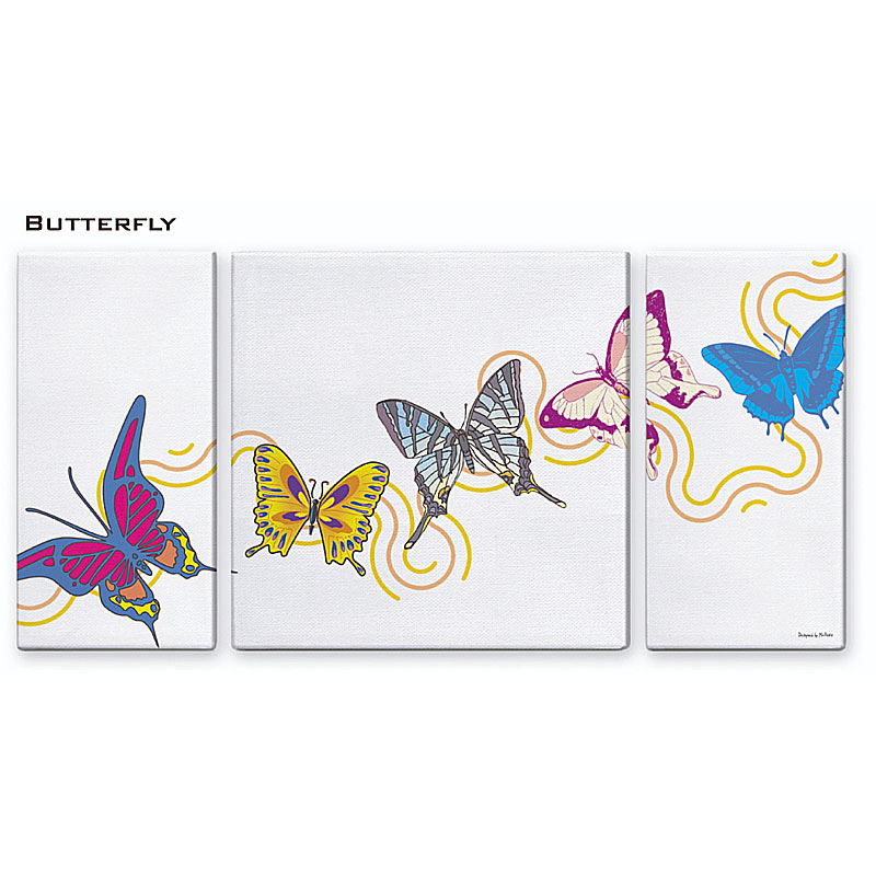 楽天市場】アートパネル BUTTERFLY バタフライ ちょうちょ 3枚セット