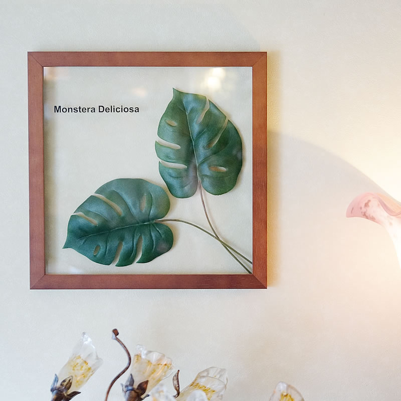 楽天市場】リーフパネル モンステラ2 額 MONSUTERA ブラウン フェイク
