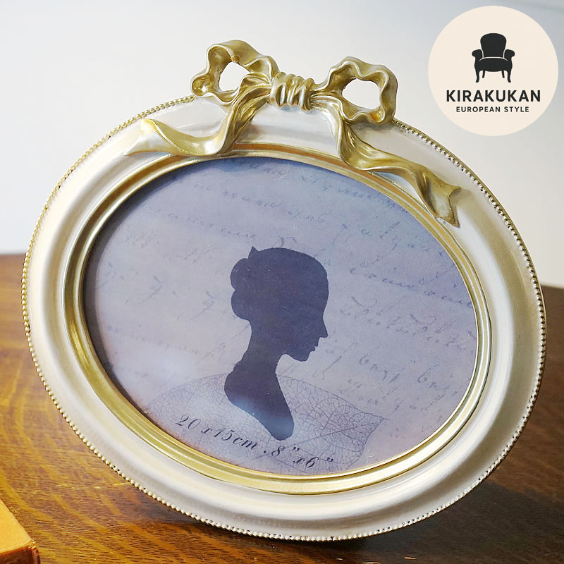 楽天市場】フォトフレーム 写真立て フレンチ ゴールドリボン 壁掛け可