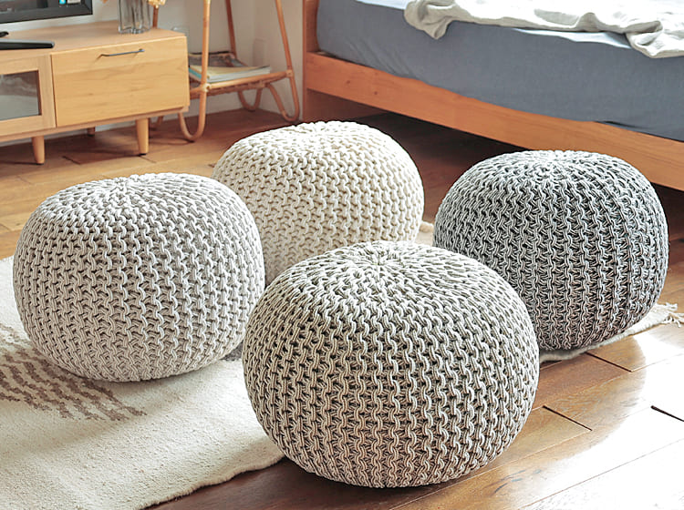 楽天市場】プフ クッション スツール ブレイド プフスツール ラウンド