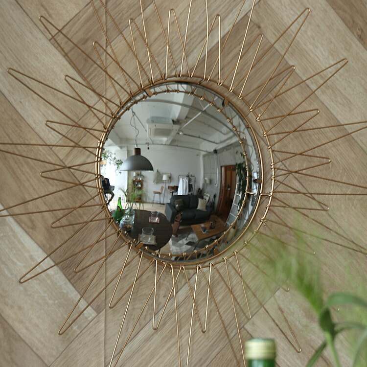 アンティーク/サンバースト/ウォールミラー/インテリア